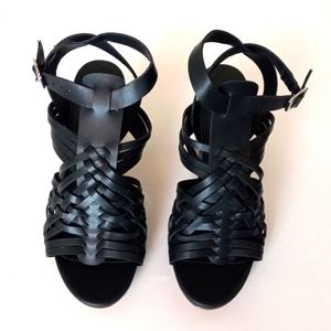 Madden Girl black strappy heels. Size 9. New.